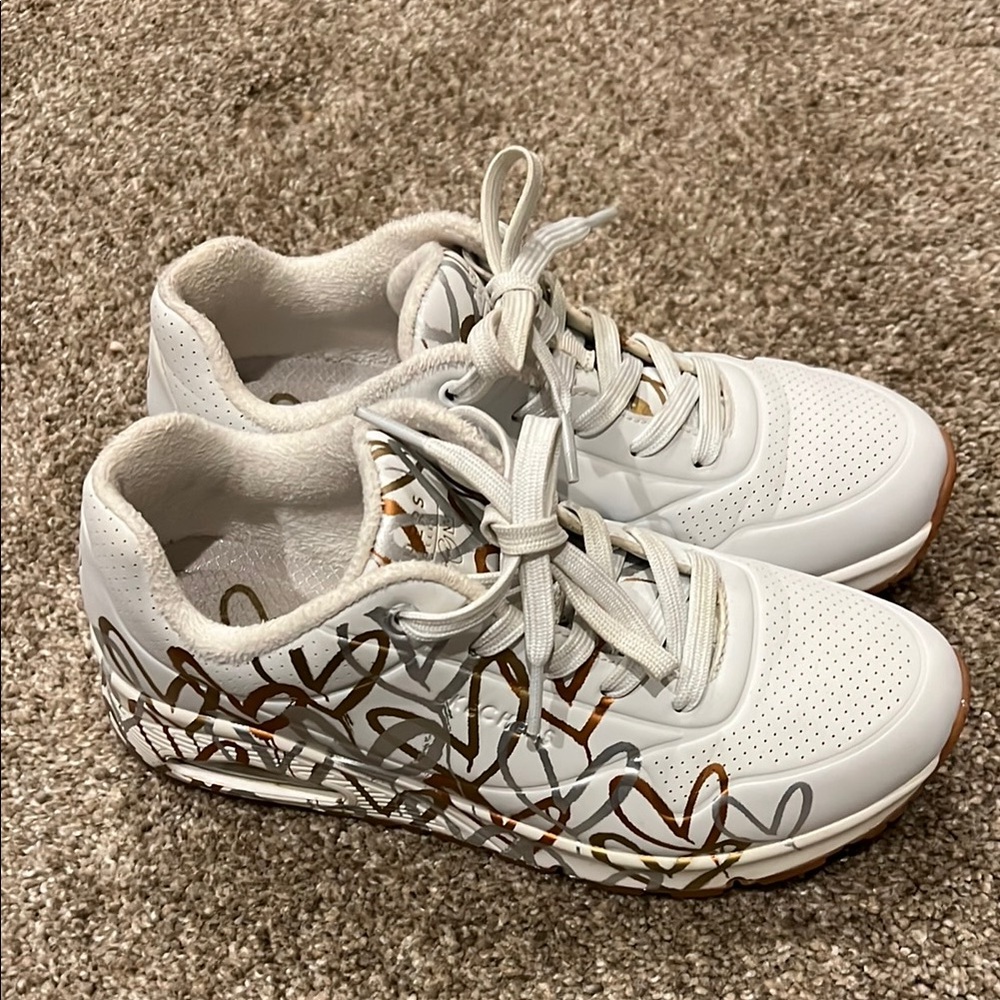 Skechers x JGoldcrown gold hearts sneakers